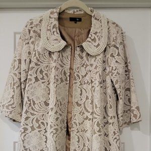 Lace knee length coat
